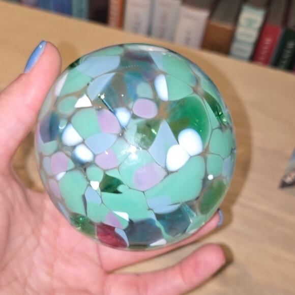 Pairpont Witch Ball Vintage with tag light green lavander - Picture 3 of 8